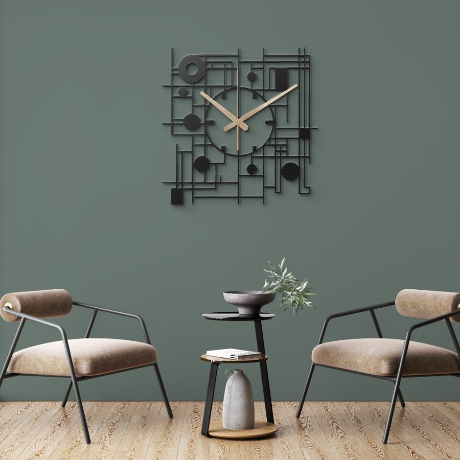Mid Century Modern Metal Wall Clock