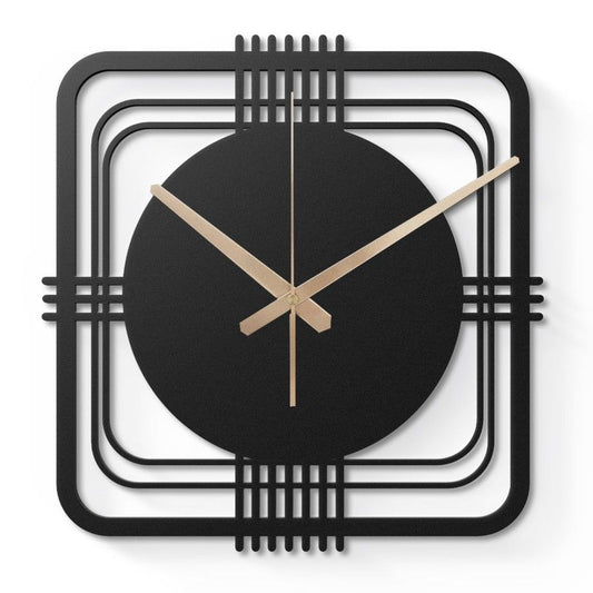 Large Contemporary Square Metal Wall Clock