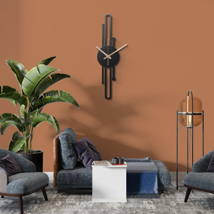 Long Geometric Metal Wall Clock