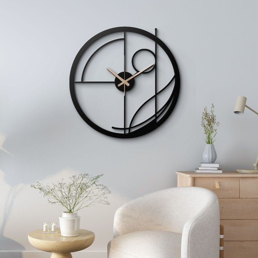 Minimalist Line Metal Wall Clock