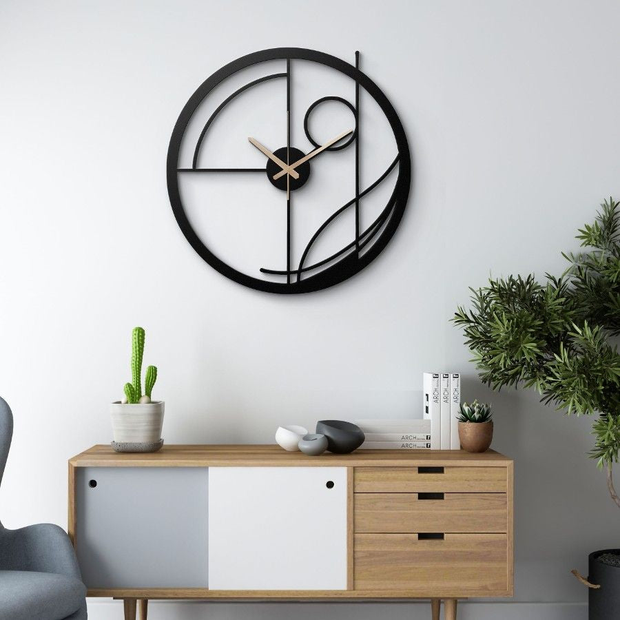 Minimalist Line Metal Wall Clock