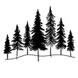 Minimalist Pine Trees Metal Wall Art