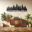 Minimalist Pine Trees in Nature Metal Wall Art