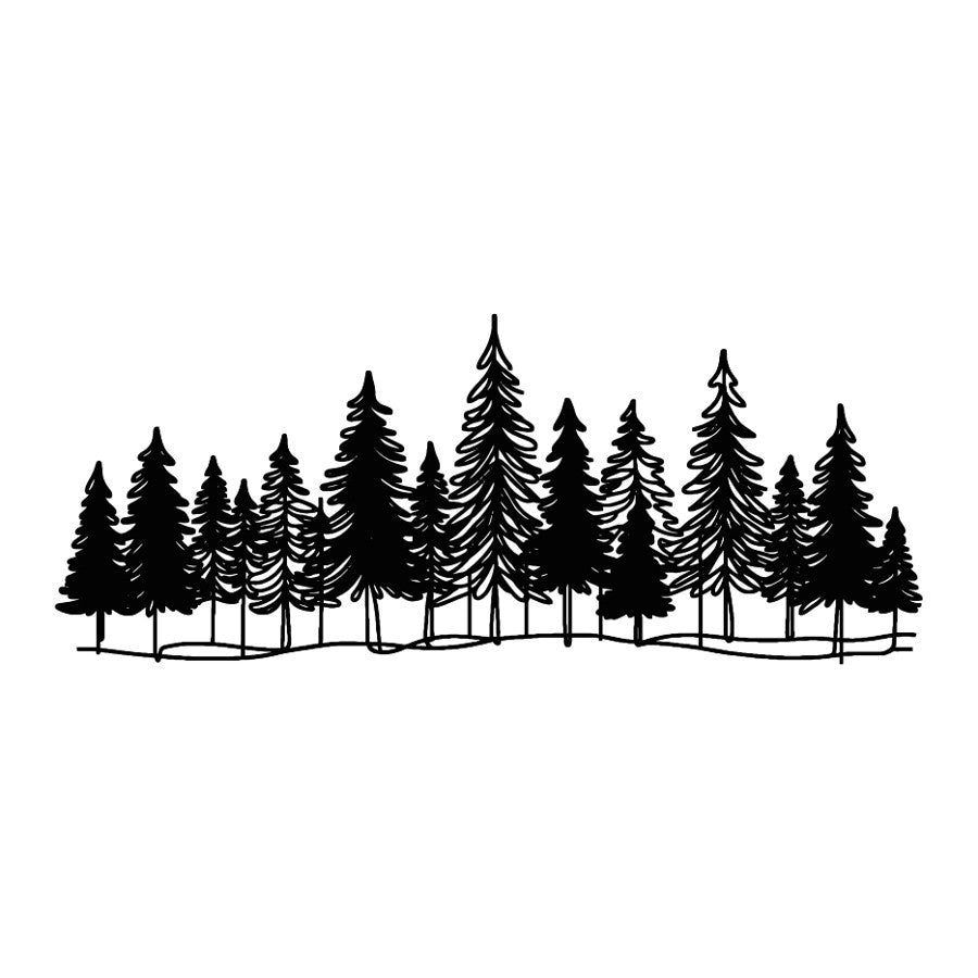 Minimalist Pine Trees in Nature Metal Wall Art