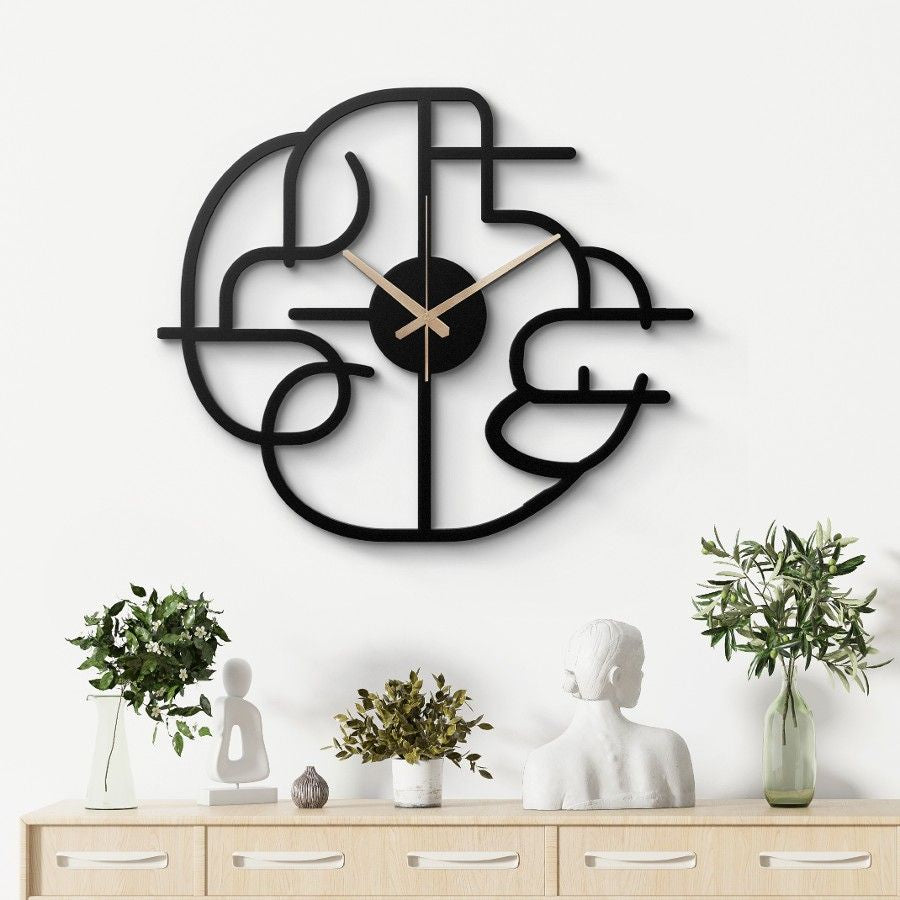 Modern Abstract Geometric Metal Wall Clock