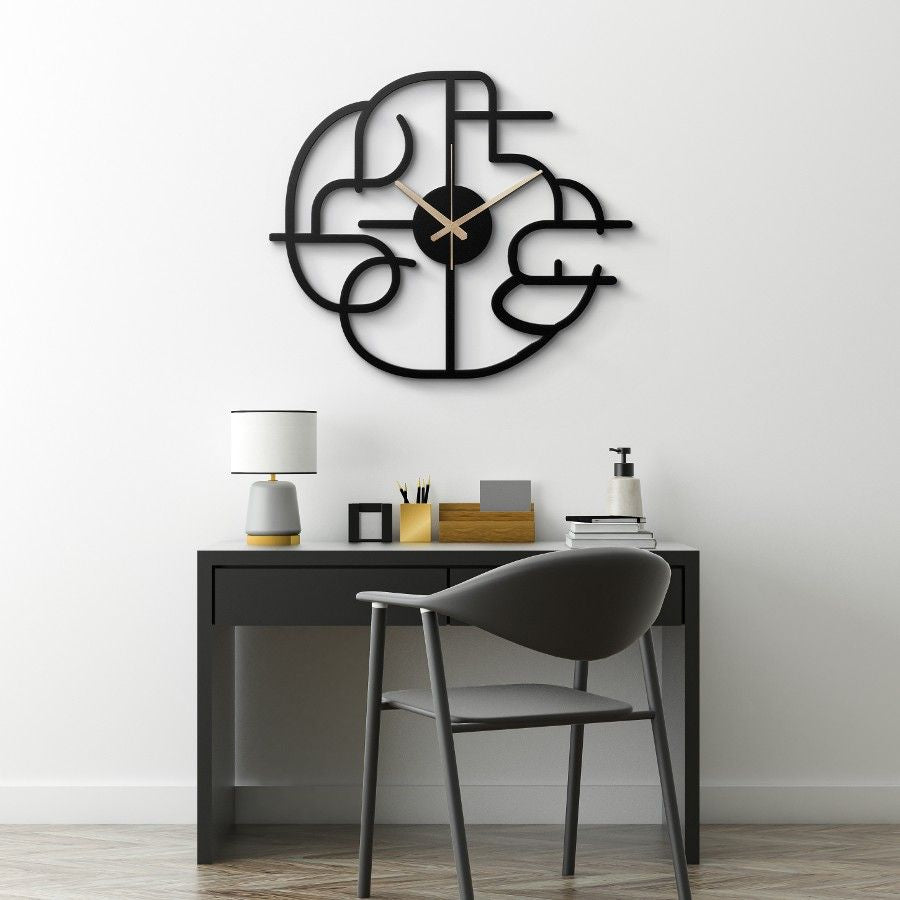 Modern Abstract Geometric Metal Wall Clock