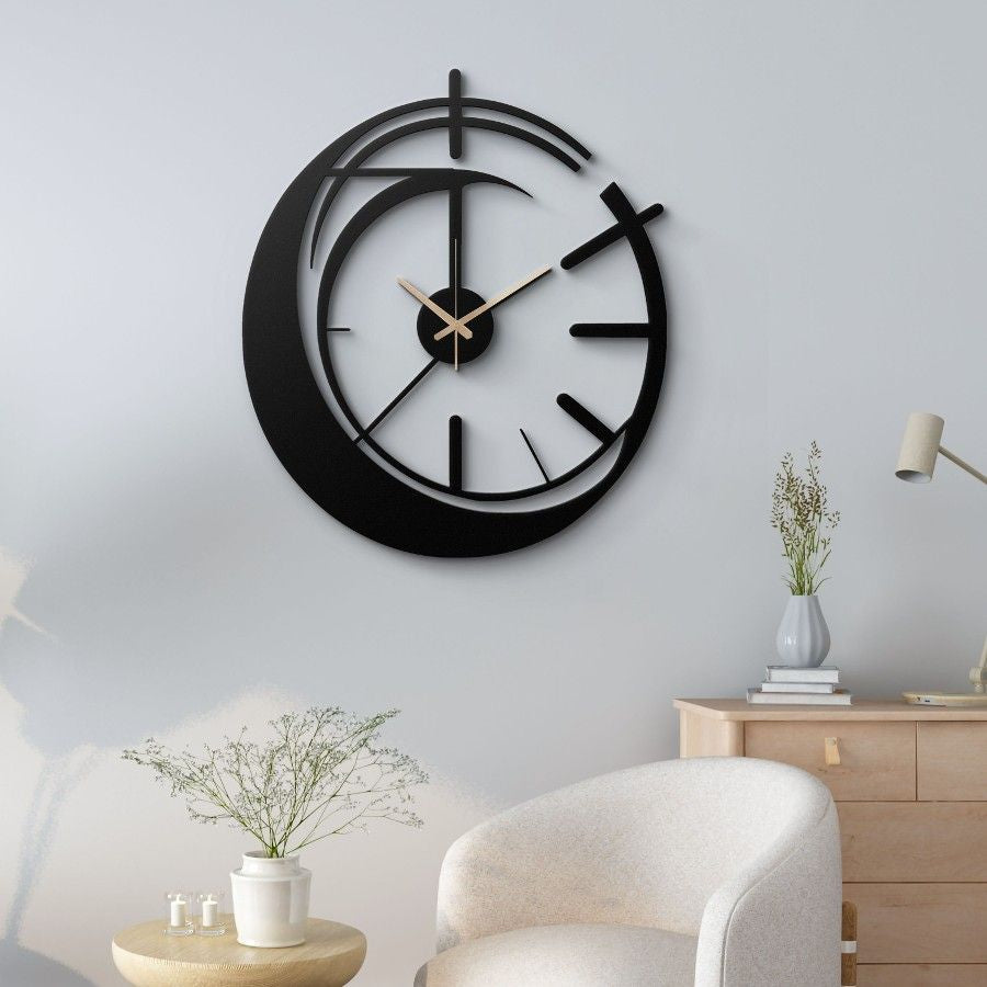 Modern Abstract Wave Metal Wall Clock