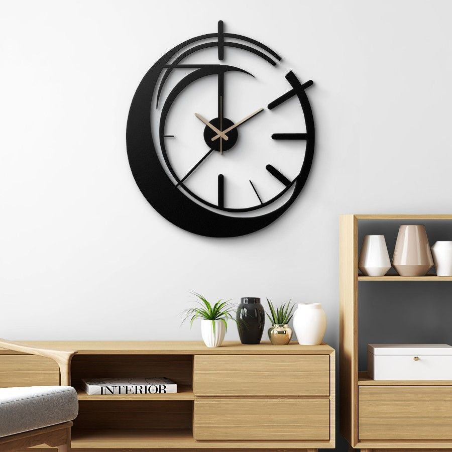 Modern Abstract Wave Metal Wall Clock - Moonarch