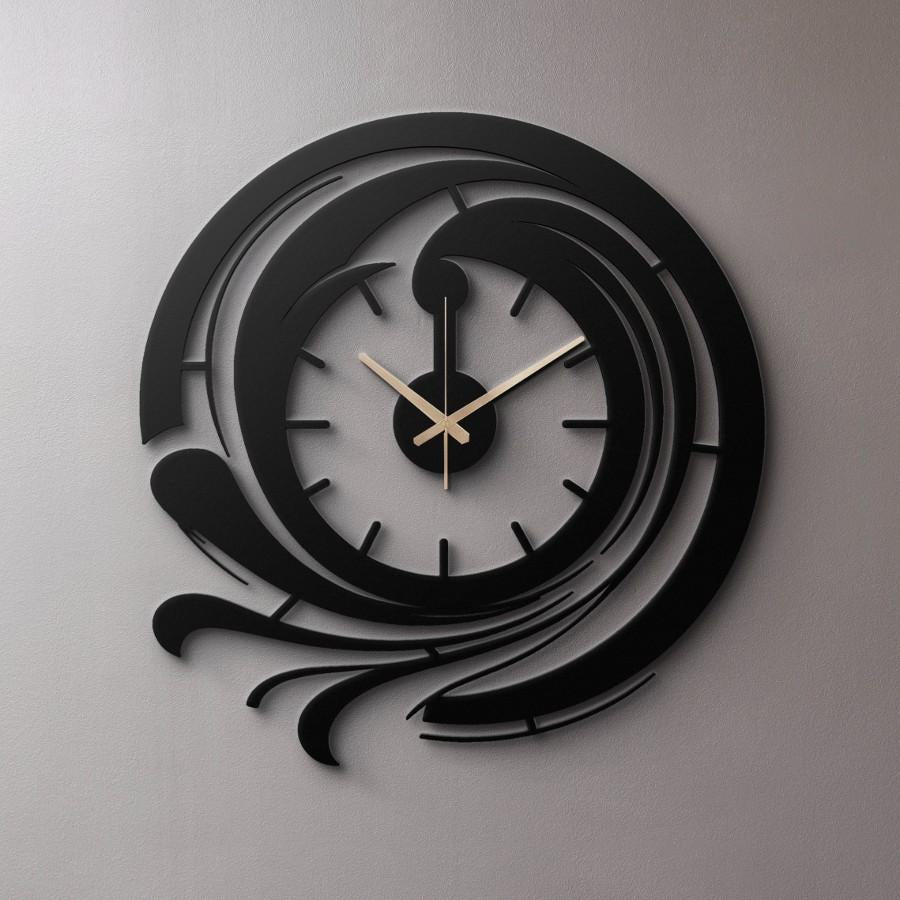Modern Black Metal Wall Clock Moonarch modern-black-metal-wall-clock-moonarch