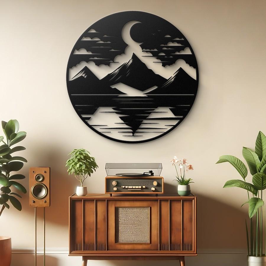 Mountain Lake Scenery Metal Wall Art