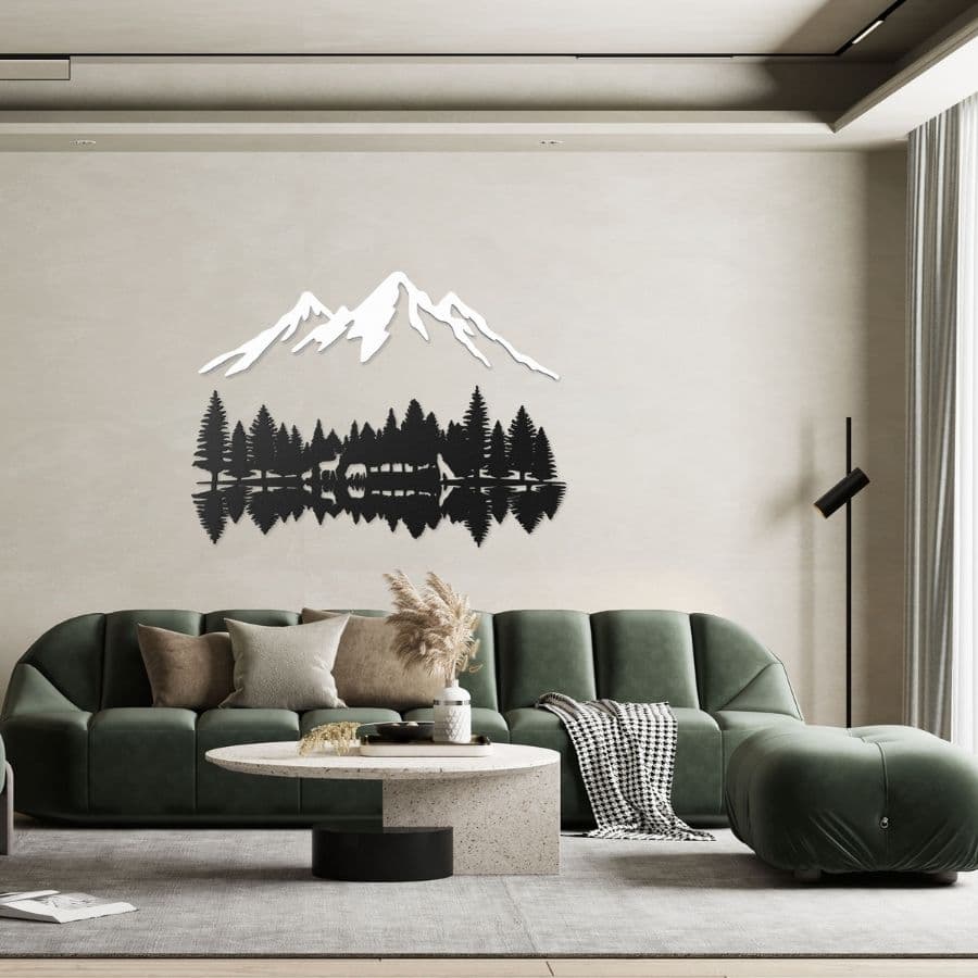 Mountain Ranges and Forest Metal Wall Art