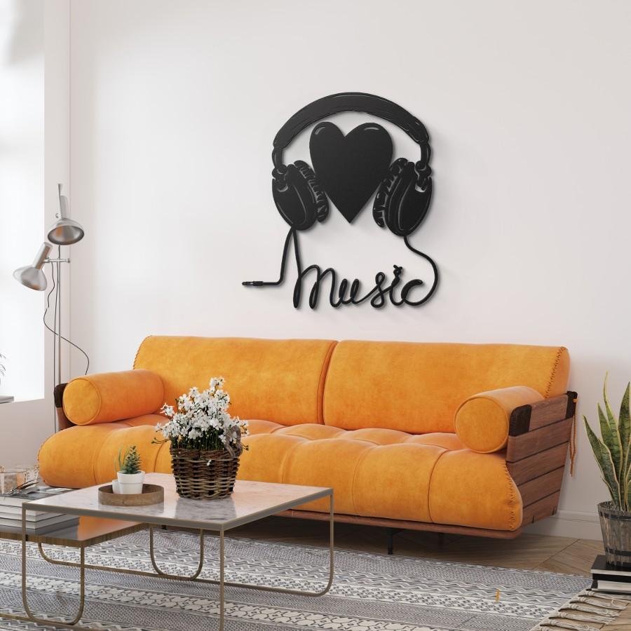 Headphone Heart Metal Wall Art