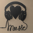 Headphone Heart Metal Wall Art