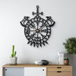 Nordic Rune Vegvisir Metal Wall Clock