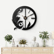 Ornate Leaf Design Metal Wall Clock