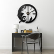 Ornate Leaf Design Metal Wall Clock