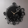 Oversized Floral Swirl Metal Wall Clock