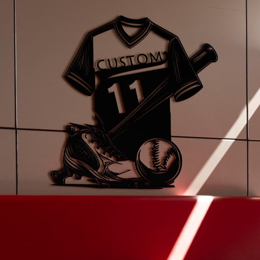 Personalized Baseball Jersey Metal Wall Art