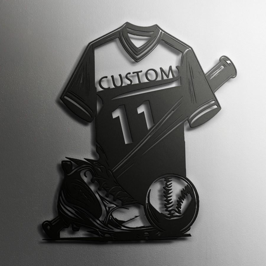 Personalized Baseball Jersey Metal Wall Art