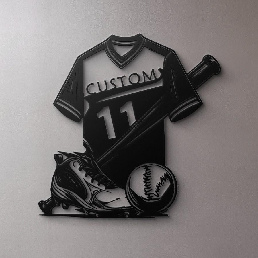 Personalized Baseball Jersey Metal Wall Art