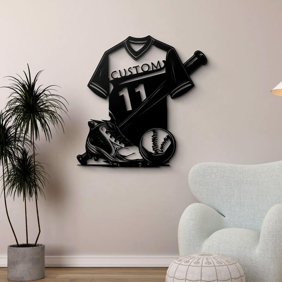 Personalized Baseball Jersey Metal Wall Art