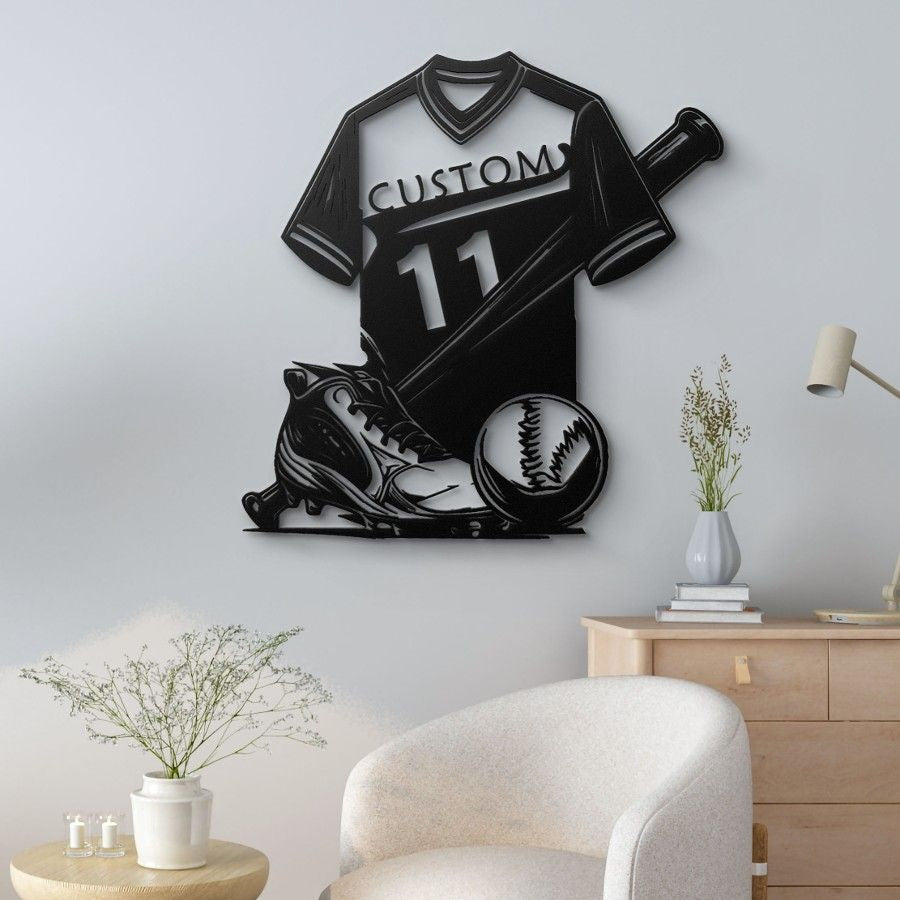 Personalized Baseball Jersey Metal Wall Art