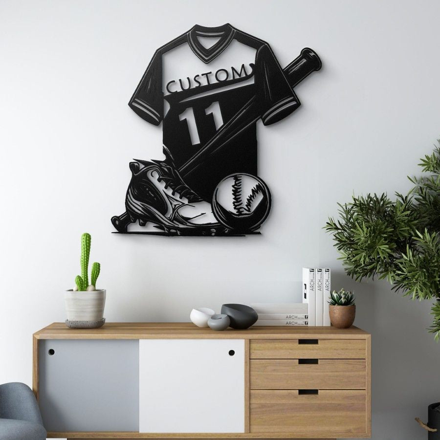 Personalized Baseball Jersey Metal Wall Art