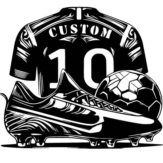 Personalized Soccer Jersey and Cleats Metal Wall Art