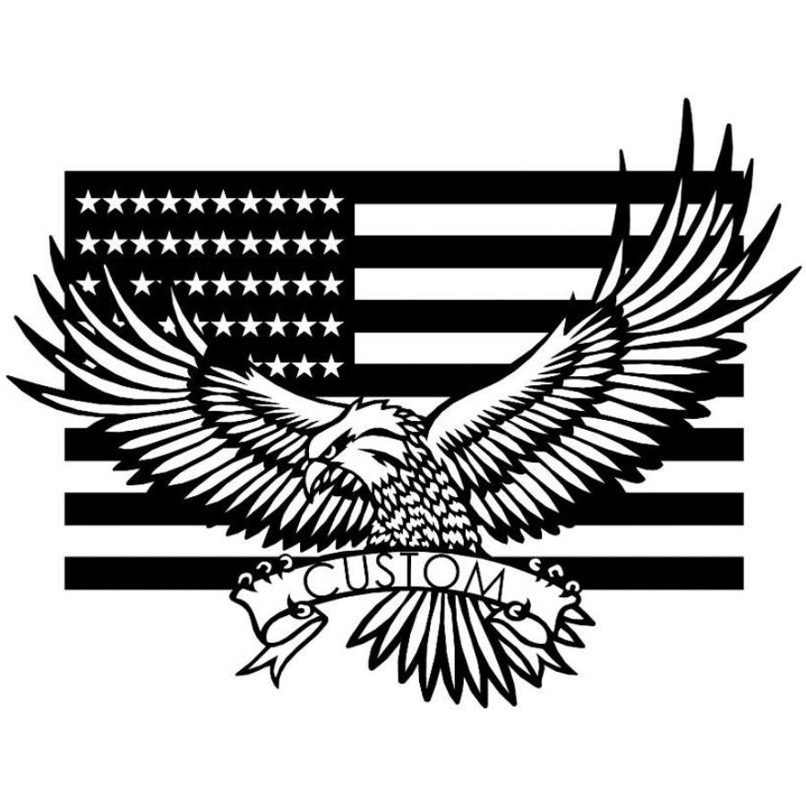 Eagle USA Flag Customizable Metal Wall Art