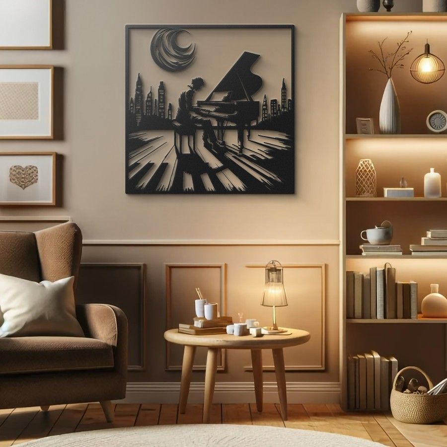 Pianist Moonlight Sonata Metal Wall Art