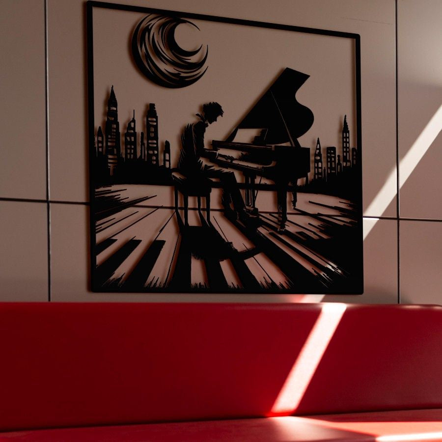 Pianist Moonlight Sonata Metal Wall Art