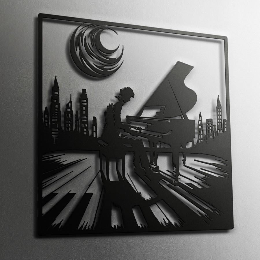 Pianist Moonlight Sonata Metal Wall Art