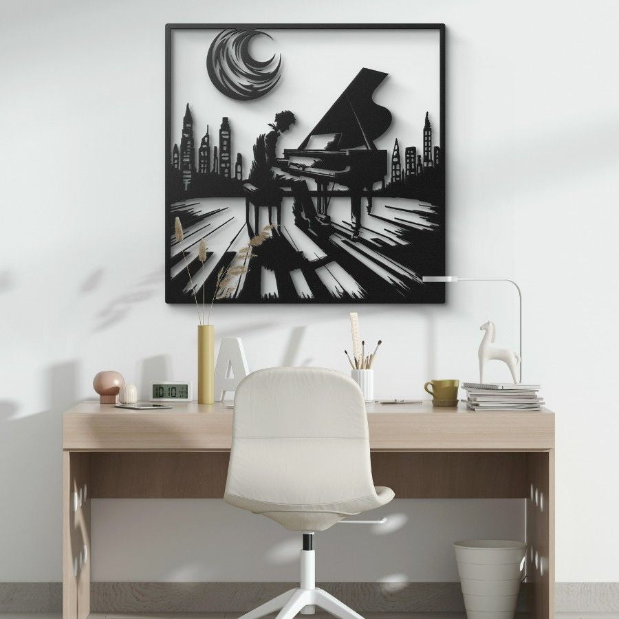 Pianist Moonlight Sonata Metal Wall Art