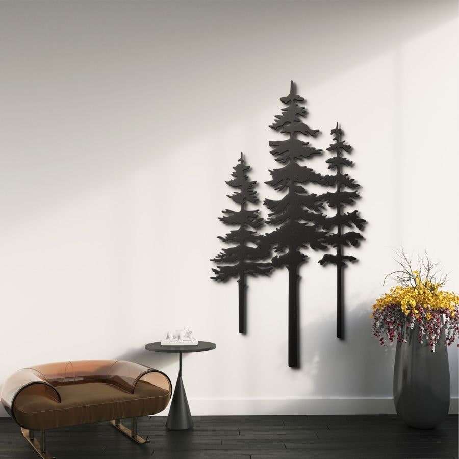 Pine Tree Forest Metal Wall Art