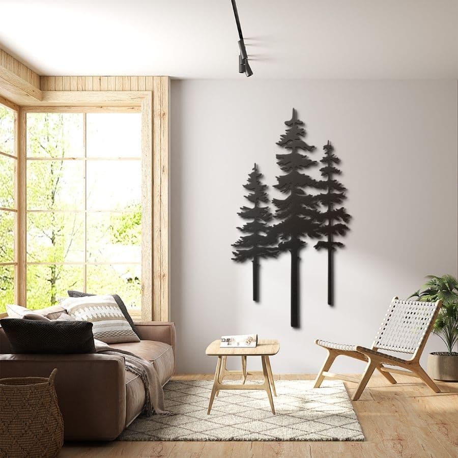 Pine Tree Forest Metal Wall Art