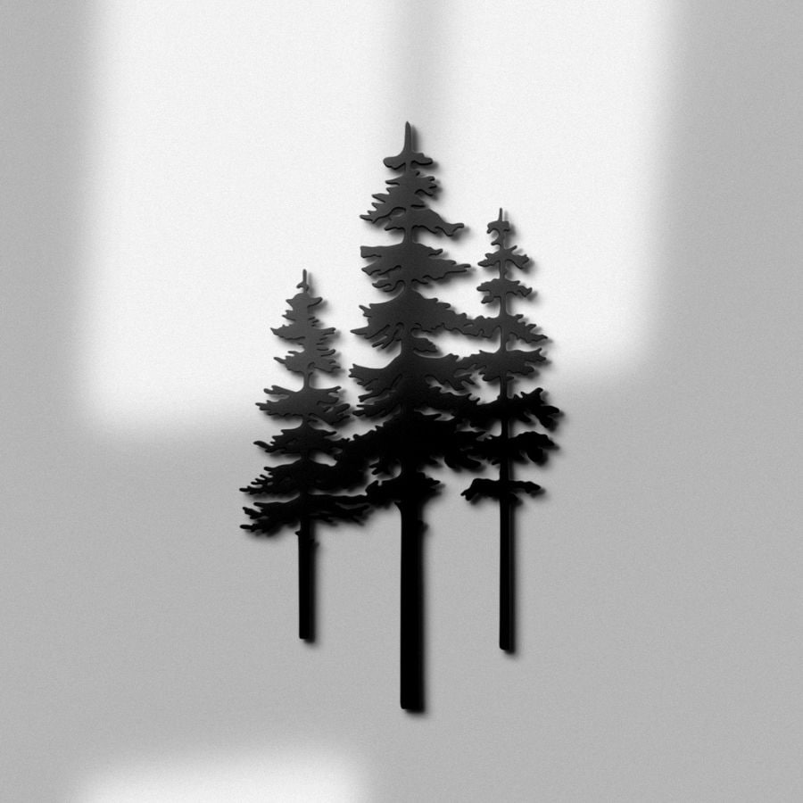 Pine Tree Forest Metal Wall Art