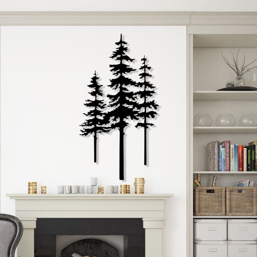 Pine Tree Forest Metal Wall Art