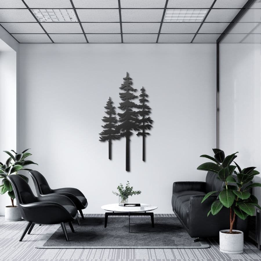 Pine Tree Forest Metal Wall Art