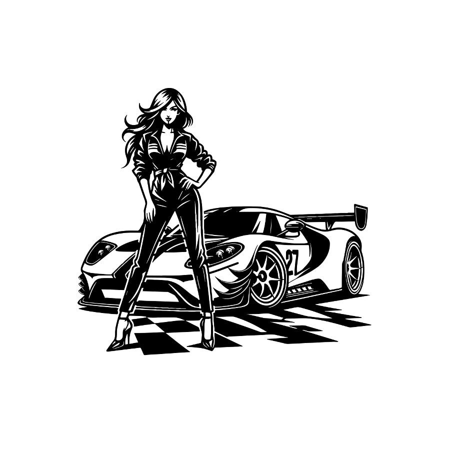 Racer Girl Metal Wall Art