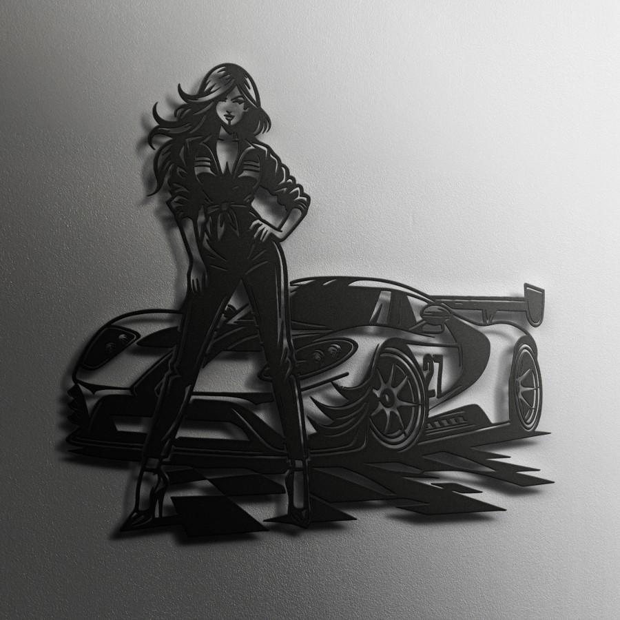 Racer Girl Metal Wall Art