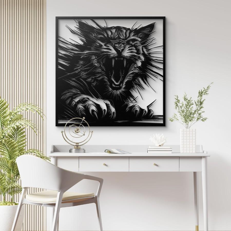 Roaring Tiger Metal Wall Art