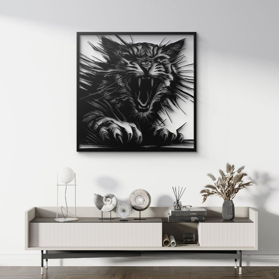 Roaring Tiger Metal Wall Art