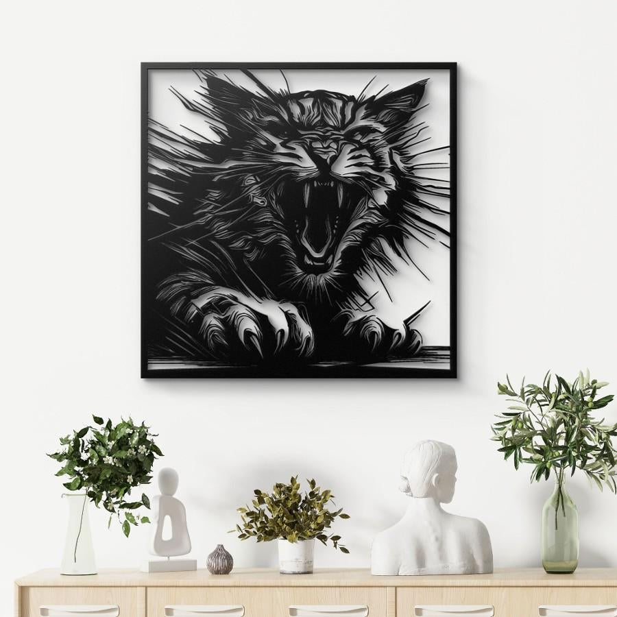 Roaring Tiger Metal Wall Art