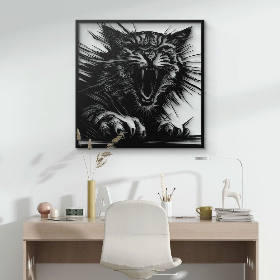 Roaring Tiger Metal Wall Art