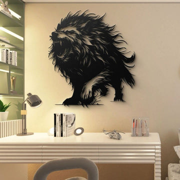 Roaring Wolf Metal Wall Art