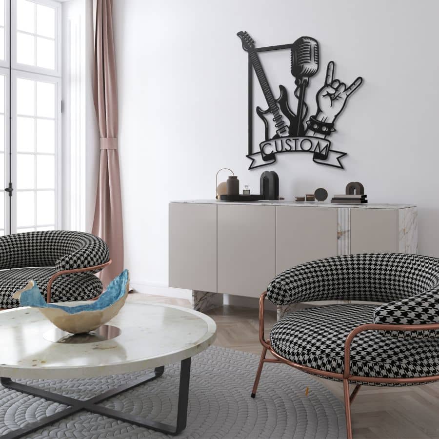 Custom Rock and Roll Metal Wall Art