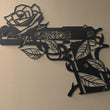 Rose and Gun Metal Wall Art Decor