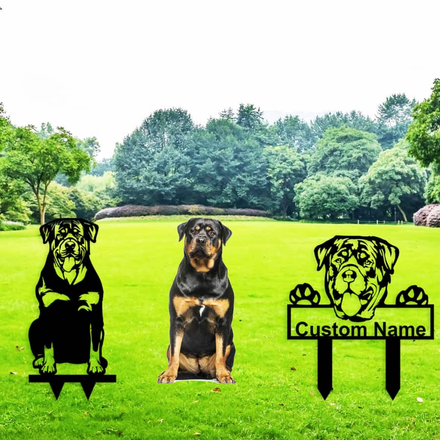 Rottweiler Custom Metal Dog Portrait