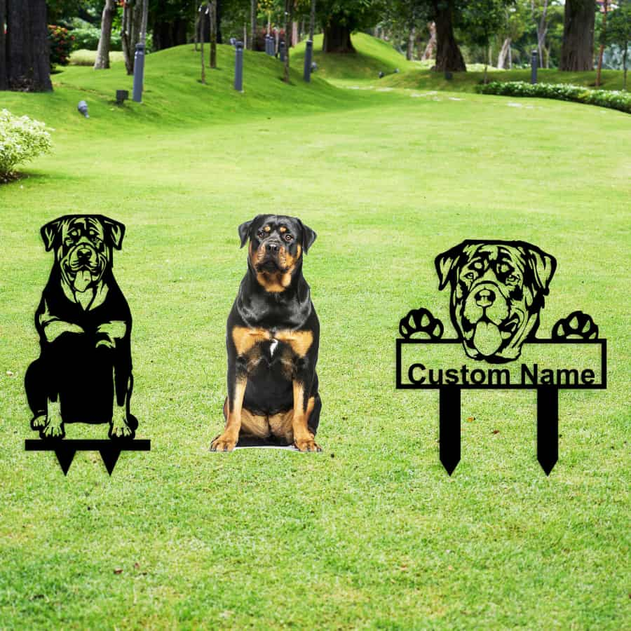 Rottweiler Custom Metal Dog Portrait