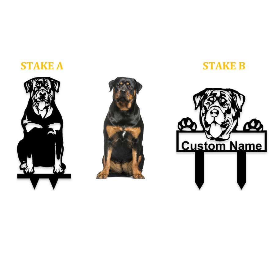 Rottweiler Custom Metal Dog Portrait